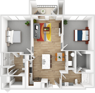 B1 - Two Bedroom / Two Bath