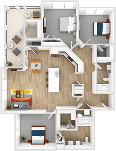 C1 - Three Bedroom / Two Bath